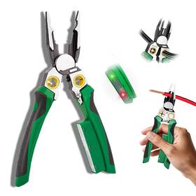 Chicat 771098077174 8-in-1 Wire Stripper With Voltage Tester Multi-function Electric Green