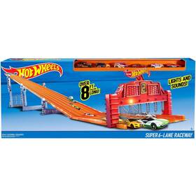 Digitrak 027084 Hot Wheels Super 6-lane Raceway Track With 6 Cars In Stock