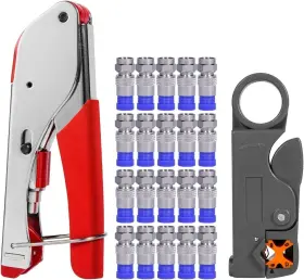 Rg59 Elenest 606682153425 Coaxial Cable Crimper For Rg6 3-in-1 Coax Red