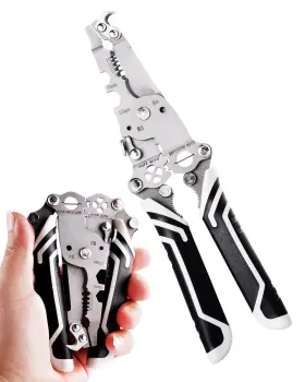 Igo0540cfbaus Faitio 18 In 1 Foldable Ire Stripper Crimper Multifunctional Folding Wire Black