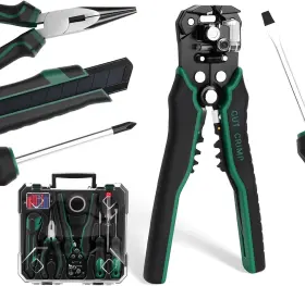 88185 Faxhool 8-in-1 Self Adjusting Wire Stripping Tool Kit 10-24 Awg Cutter For