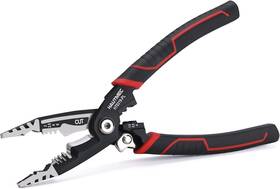 Hautmec Ht0319 7-in-1 Wire Stripper Tool 8 Inch Strippers Red And Black