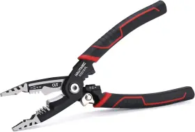 Ht0319 Hautmec 7-in-1 Wire Stripper Tool 8 Inch Strippers Red And Black