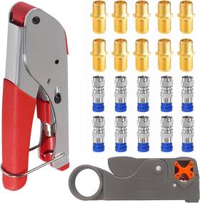 Hrsyyl Brc0011 Coax Cable Crimper Tool Kit Coaxial Compression Fitting Wire Stripper