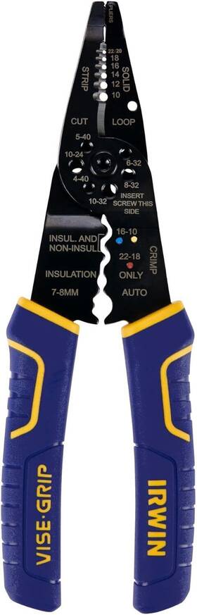Irwin 2078309 Vise-grip Wire Stripper 8 Inch Cuts 10-22 Awg 8-inch Multicolor