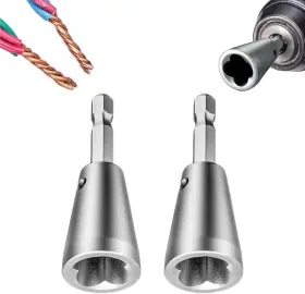 Hj-binxianqi2pcs-us Jinnagltu Wire Twister Tool For Drill Portable Nut Silver-2pcs