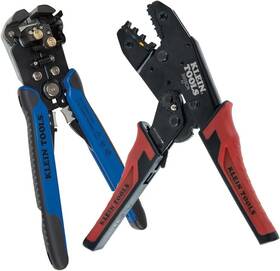 Klein Tools 80013 Wire Stripper / Ratcheting Crimper Tool Kit Red Black