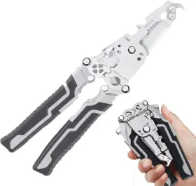 Gcp23-1 Klqyxi Ire Stripper Crimper 18 In 1 Foldable Wire Strippers Gray