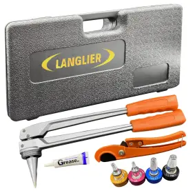 Sd-f1960 Langlier Manual Pex Pipe Expander Tool Kit With 3/8 Inch 1/2 3/4 1 Expansion Heads For