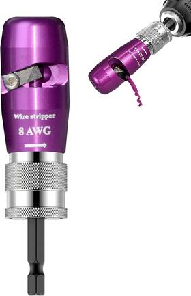 Luckyway T00178a Wire Stripper For Drill Premium American Purple - 8awg Colorful