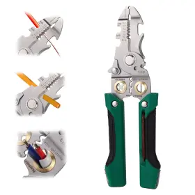 1058316 Lyreh 21 In 1 Wire Strippers Multifunctional Electrical Green Silver