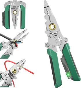 Polsmtx 725388209394 8 In 1 Wire Stripping Pliers Stripper With Voltage Tester 1-pc