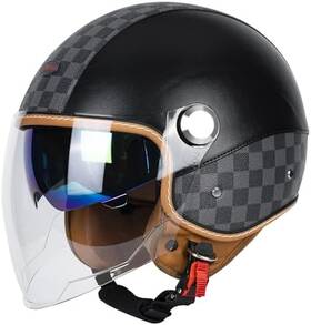 Quickool 313110557501 Dual Visor 3/4 Open Face Motorcycle Helmet For Men And Women Dot Approved Unisex
