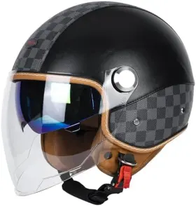 Quickool 313110557501 Dual Visor 3/4 Open Face Motorcycle Helmet For Men And Women Dot Approved Unisex