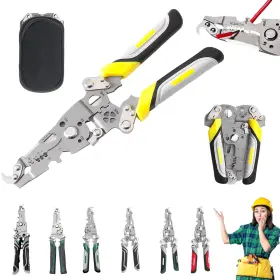 Aq-hu4t-1d89 Randj 18 In 1 Foldable Wire Stripper Multifunctional Folding Professional Yellow