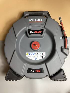 Ridgid K9-102 Flexshaft Drain Cleaning Machine With Chain Knocker And Carbide Tip