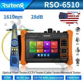 Rsrteng Rso-6510 Otdr 1610nm 28db Tvi/cvi/ahd/cvbs Opm Vfl Ls Ols Cable Tester