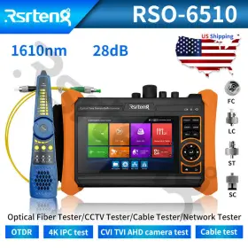 Rso-6510 Rsrteng Otdr 1610nm 28db Tvi/cvi/ahd/cvbs Opm Vfl Ls Ols Cable Tester