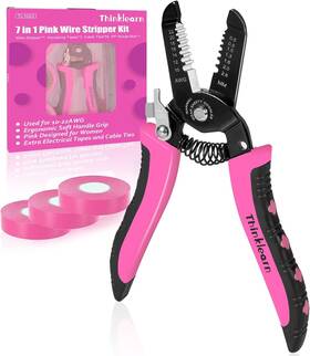 Thinklearn Tl-1023 Wire Stripper Pink 10-22 Awg Cutters For Women Stripping