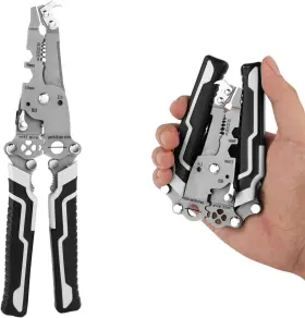 1048037 Tinoaly 18 In 1 Foldable Wire Stripper Multifunctional Black Gray