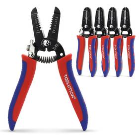 Toolution To-007 5 Pack Small Wire Strippers And Cutters For 10-22 Awg Red Blue