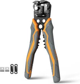 Tulede Tld02001 3-in-1 Self Adjusting Wire Stripper 8 Inch Orange And Gray