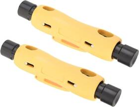 Utoolmart 191218 2pcs Rg6 Rg11 Coaxial Cable Stripper Double Ended Yellow