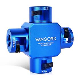 Vansork 10380 Large Cable Stripper 2/0-250 Mcm 4-in-1 2/0 - 250 Blue