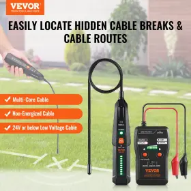 Dxdldwq65ftzock61v9-42603216 Vevor Subterranean Wire Locator Up To 6.5 Ft Detection Depth Earphone-included Cabl