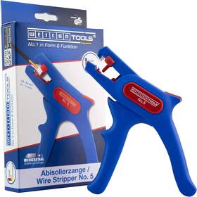 Weicon 51000005 Automatic Wire Stripper No. 5 Adjustable 24-10 Awg 0.2-6.0 Blue/red