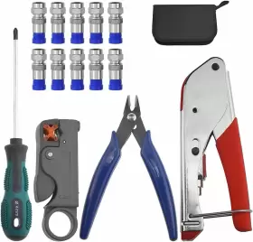 Xingyheng-1008 Xingyheng 717373556071 14pcs Coaxial Cable Compression Crimping Tool Rg59 Rg6 Coax Blue