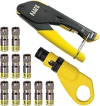 80151 Coax Cable Compression Crimper And Stripper Set With 10-PACK Of RG6/6Q F-c New. Price: $62.61.