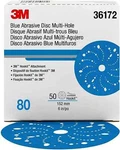 3M Hookit Blue Abrasive Multi-hole, 36172, In, 80 Grade, 50 Discs New. Price: $50.00.