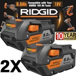 2 Pack For Ridgid R840085 8.0AH Lithium-ion Battery Rigid 18VOLT R840087 New. Price: $44.49.