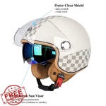 Quickool Dual Visor 3/4 Open Face Motorcycle Helmet Dot Retro Half New. Price: $129.99.