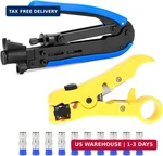 Qwork Coax Cable Crimper Kit With Adjustable Crimping Capability For RG6, RG59, New. Price: $34.69.
