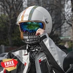 Quickool 3/4 Open Face Motorcycle Helmet Dual Visor Dot Retro Half New. Price: $129.99.